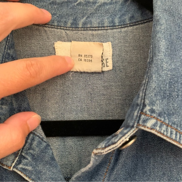 Vintage Denim Maxi Dress Button Down Perfect Western Dress 100% Cotton - Picture 11 of 14